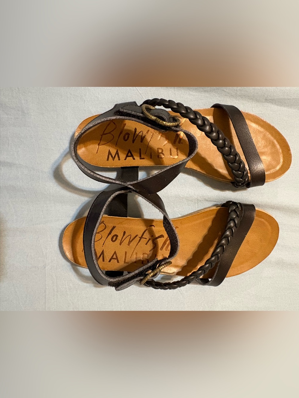 Blowfish Black Braided and Smooth Strap Sandals